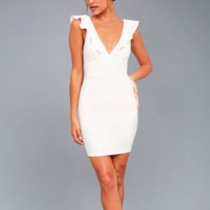 WHITE SLEEVELESS BODYCON DRESS - LULUS